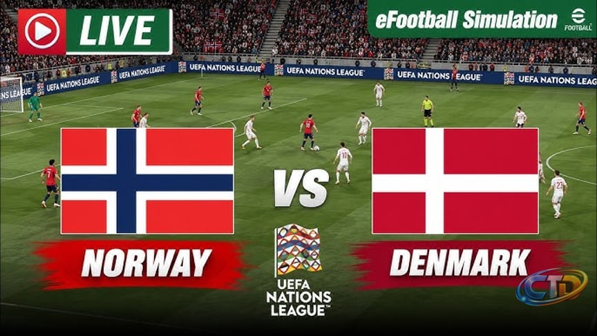🔴 Norway vs Denmark Live Today | UEFA Nations League 2026 | Live Match  Today - eFootball Simulation