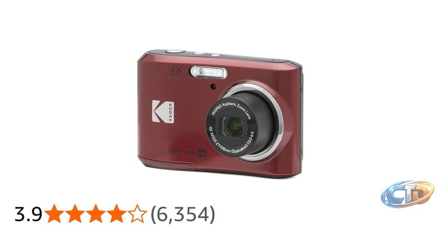 Amazon Canada: Kodak PIXPRO FZ45-RD 16MP Digital Camera 4X Optical Zoom  27mm Wide Angle 1080P Full HD Video 2.7" LCD Vlogging Camera (Red)