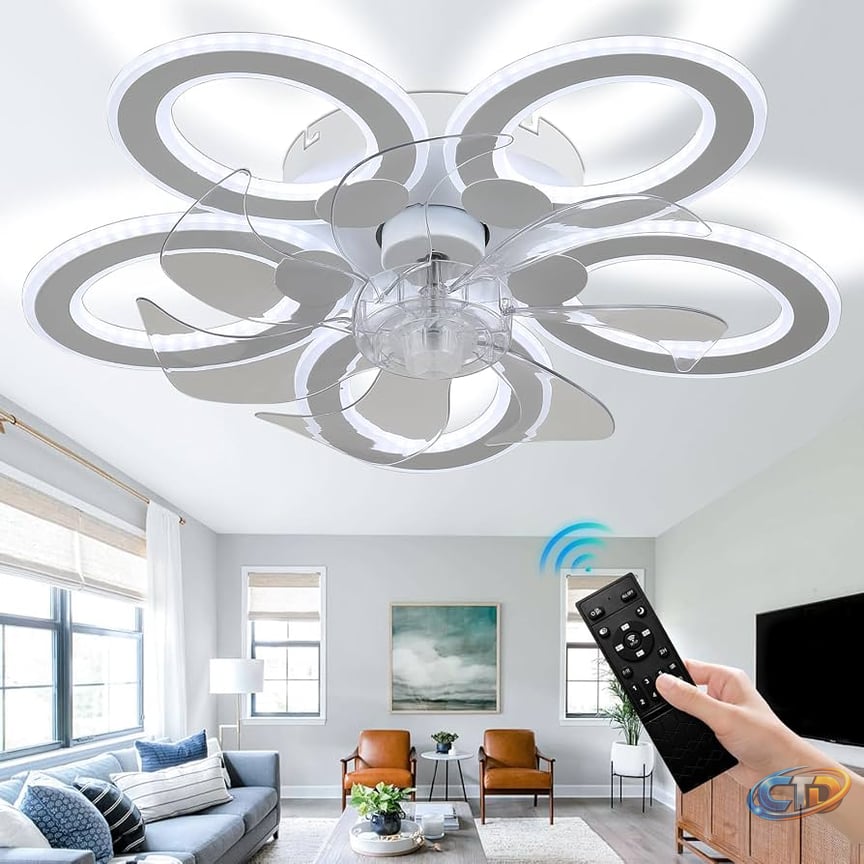 20" Dimmable Low Profile Ceiling Fan with LED Light – Modern Flush Mount  Ceiling Fan, Quiet DC Motor, 6-Speed Remote Control, Adjustable Color  Temperature 3000K-6500K, for Bedroom, Living Room - Amazon.com