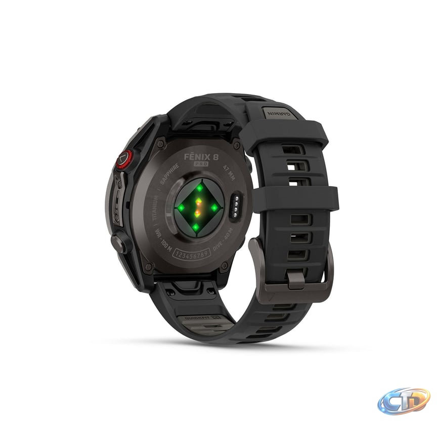 Garmin Fenix 8 Pro AMOLED Smartwatch - Carbon Grey DLC Ti / Black Band /  47mm