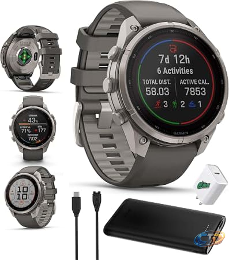 Amazon.com: Garmin fēnix® 8, Sapphire, 51mm, DLC Titanium, Black/Pebble  Gray | Larger-Sized Premium Multisport Smartwatch, AMOLED Display, GPS,  Built-In Flashlight, Dive-Rated, Built-In Speakers & Mic