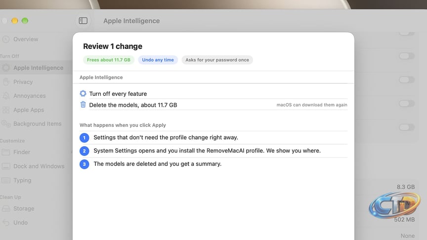 I tried the new Mac app that helps you ditch Apple Intelligence — and it  saved me 12GB of storage too | TechRadar