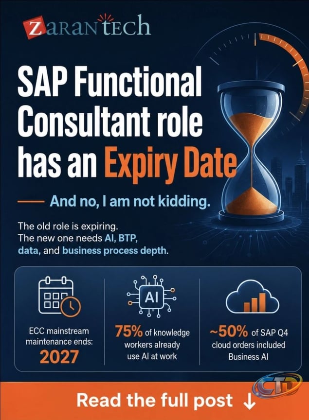 SAP Functional Consultant role has an expiry date. And no, I am not  kidding. ❌️ Most SAP functional consultants will not like this post. But  somebody has to say it. The traditional