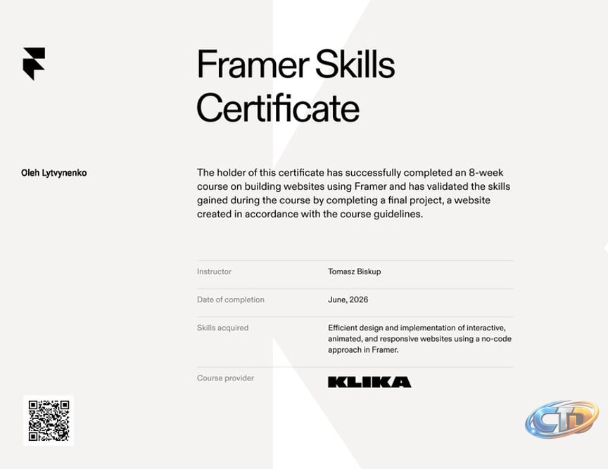 framer #nocode #webdesign #productmanagement #techskills #klika | Oleh  Lytvynenko