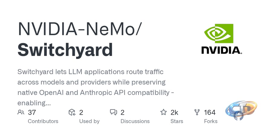 GitHub - NVIDIA-NeMo/Switchyard: Switchyard lets LLM applications route  traffic across models and providers while preserving native OpenAI and  Anthropic API compatibility - enabling flexible model selection,  benchmarking, and cost/performance ...