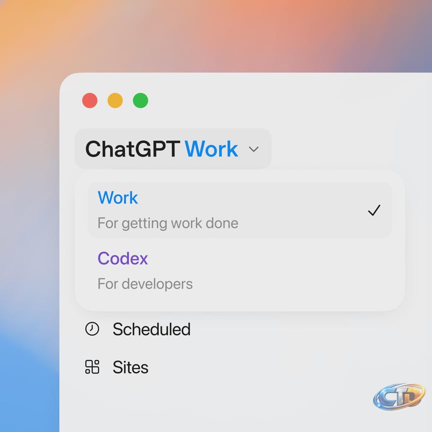 I'm confused.... the new menu just shows Work or Codex... there's no  regular ChatGPT in the new desktop app : r/OpenAI