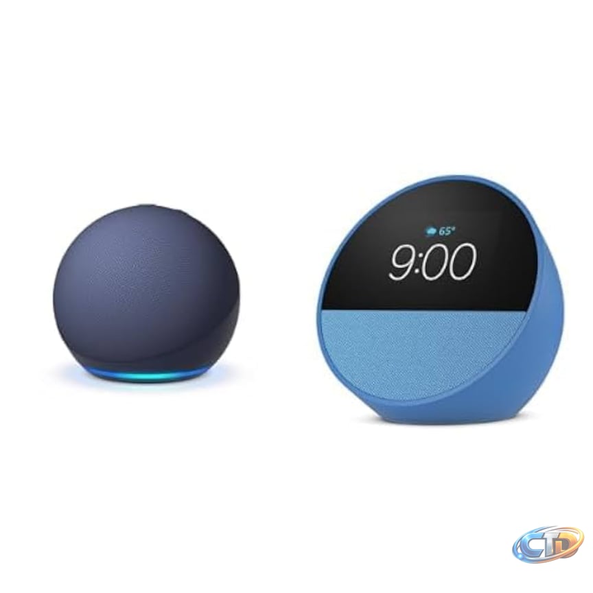 Amazon.com: Amazon Echo Dot (newest model) Vibrant Speaker & Echo Spot  (newest model) Smart Alarm Clock Bundle - Alexa+, Deep Sea Blue & Ocean  Blue : Electronics