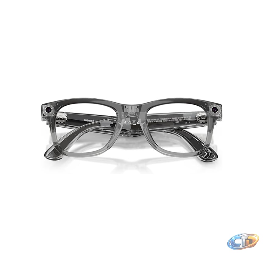 Ray-Ban Meta Wayfarer - Gen 2 Shiny Transparent Grey, Clear/Sapphire Transitions Lenses