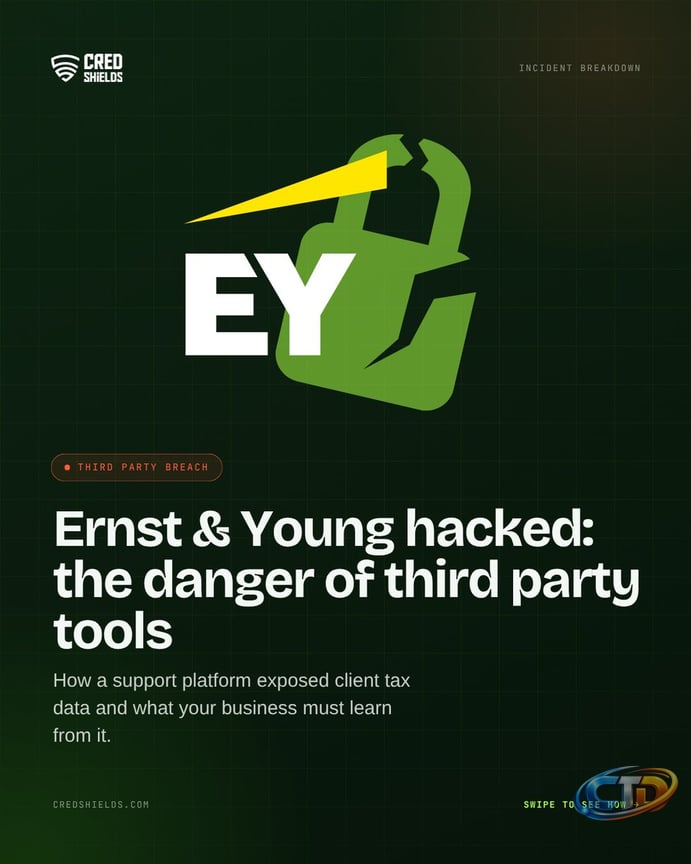 The recent @EY_Tax data breach proves a critical cybersecurity truth: Your  perimeter is only as secure as the third party tools you trust. By  targeting an external IT support platform rather than