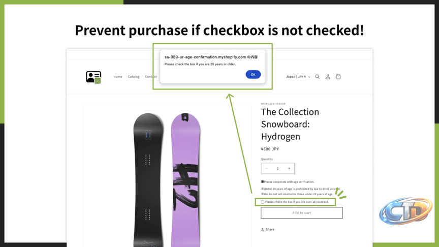 UR: Age Verification Checkbox - Quickly verify ages. Stay compliant and  protect your products. | Shopify App Store
