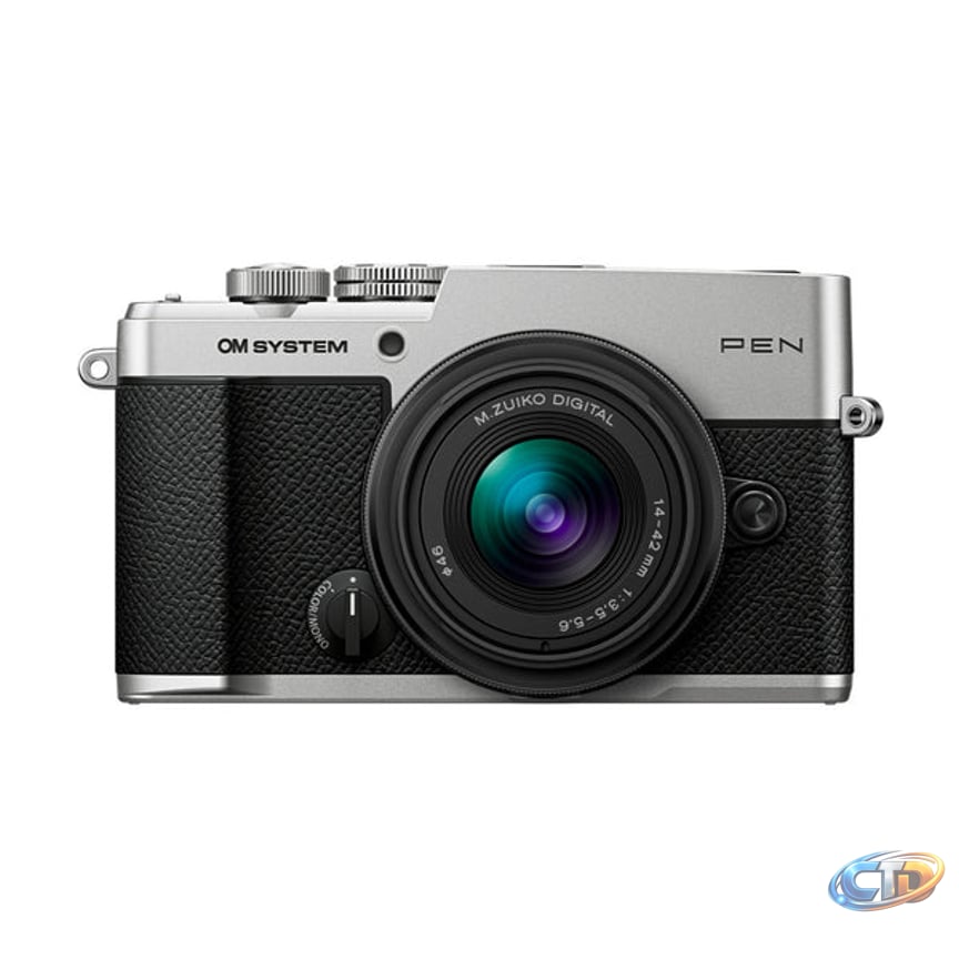 OM SYSTEM PEN Mirrorless Camera (Silver) with M.Zuiko 14-42mm Lens -  V210081SU000 – Focus Camera