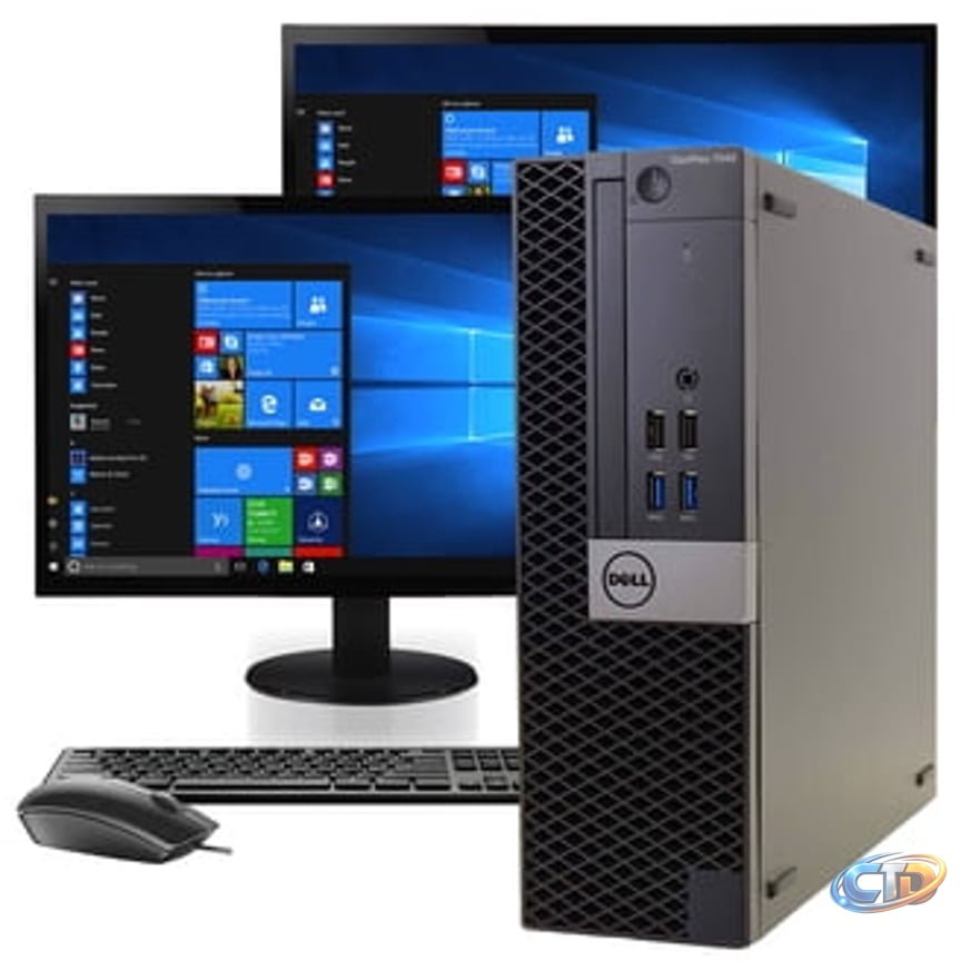Restored Dell OptiPlex 7040 Windows 10 Desktop Computer Core i5-6500 CPU  16GB RAM 500GB HDD Dual 22" LCD Monitors with Wireless Keyboard and Mouse  (Refurbished) - Walmart.com