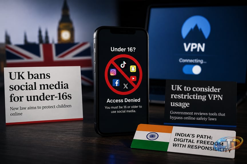 The UK Just Banned Social Media for Kids Under 16. Now It's Eyeing VPNs.  India Is Watching — And Choosing a Very Different Path. | by v0id | Jul,  2026 | Medium