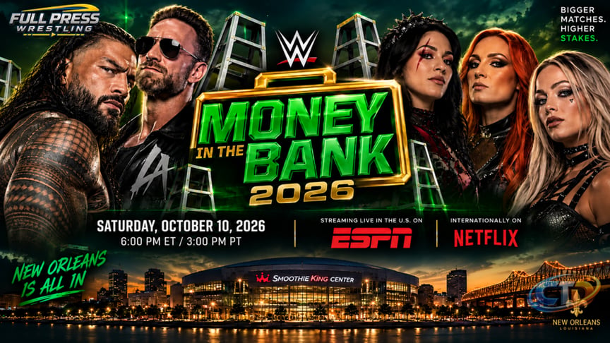 What Channel Is WWE Money in the Bank 2026 On? Start Time, Live Stream &  Full Card – Full Press Coverage | Sports News, Analysis, Podcasts & More
