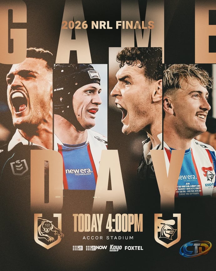 NRL on X: "GRAND FINAL ON THE LINE. Panthers v Knights, today at 4pm. Don't  miss it." / X