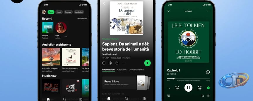 Spotify, gli audiolibri arrivano in Italia: cosa è incluso