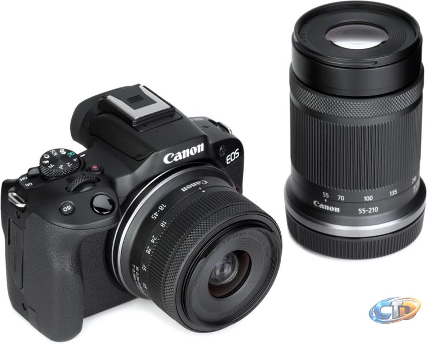 Canon EOS R50 Mirrorless Camera Black, with 18-45mm & 55-210mm Lenses