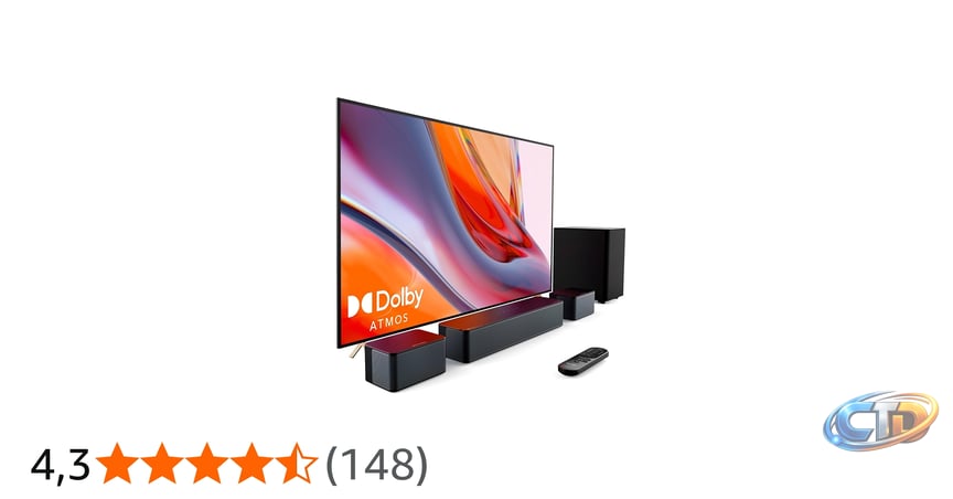 ULTIMEA Barra de Sonido 5.1 con Dolby Atmos, Subwoofer y 2 Altavoces  Traseros, Sistema de Sonido Envolvente 3D para TV, Bluetooth 5.3 y Graves  Ajustables, 410W, Poseidon D60 : Amazon.es: Electrónica