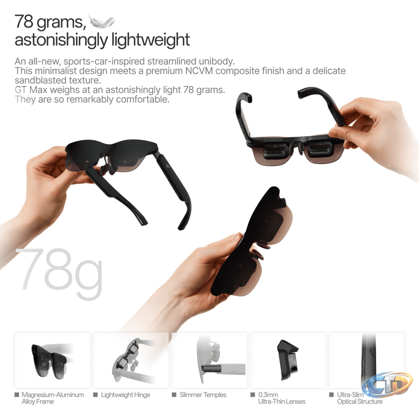 RayNeo GT Max AR Glasses | 307" Personal Cinema with Native 3DoF