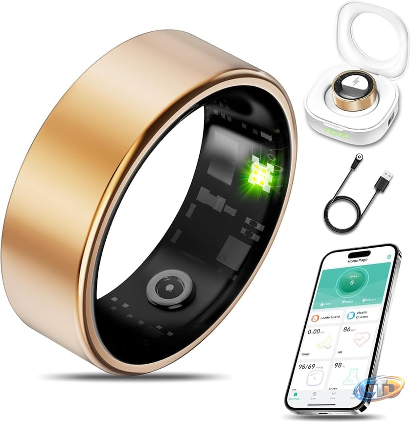 Amazon.com: Milavan Smart Health Ring Fitness Tracker for Men Women, Sleep,  Stress & Activity Monitoring, IP68 Waterproof, Long Lasting Battery, No  Subscription Fees, Compatible with iOS & Android, Rose Gold 8 :