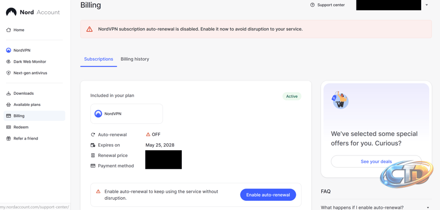 Is the auto-renewal for my subscription turned off? : r/nordvpn