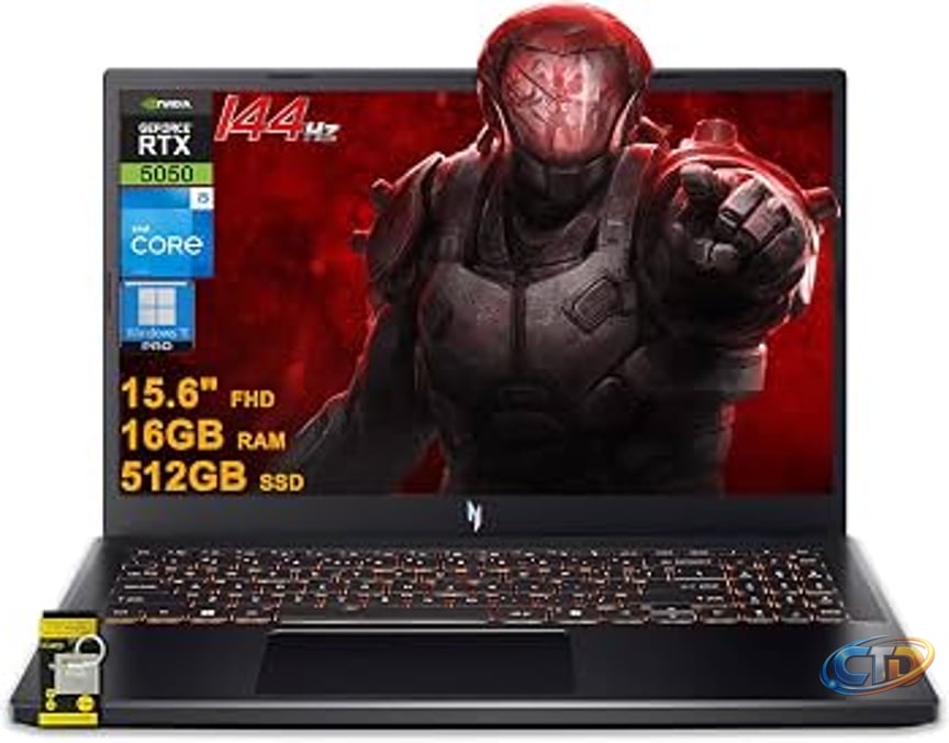Amazon.com: acer Nitro V 15 Gaming Laptop 15.6" FHD IPS 165Hz Intel 8-core  i5-13420H 16GB DDR4 512GB SSD GeForce RTX 5050 GDDR7 DLSS4 (Up to 440 AI  Tops) Backlit Thunderbolt WiFi6 Win11Pro