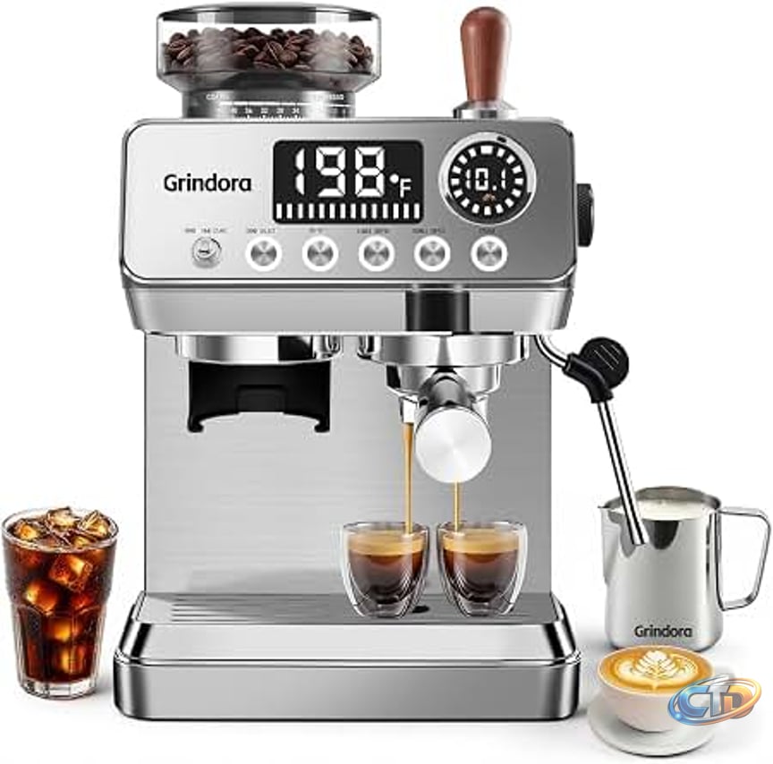 Amazon.com: Breville BES881DBL Barista Touch Impress, Damson Blue | Enjoy  cold extraction functionality for cold brew beverages with this  semi-automatic espresso machine with built-in grinder
