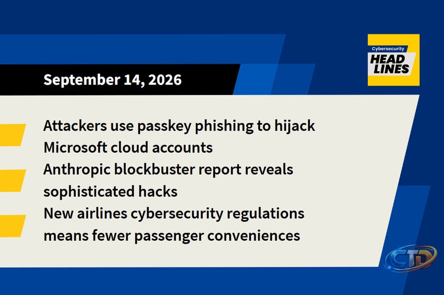 Passkey phishing attack, Anthropic's report, airline cyber loophole