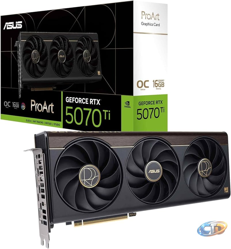 Amazon.com: ASUS ProArt NVIDIA GeForce RTX™ 5070 Ti 16GB GDDR7 OC Edition  Graphics Card (PCIe® 5.0, USB Type-C®, HDMI®/DP 2.1, 2.5-Slot, SFF Ready,  Vapor Chamber, Phase-Change GPU Thermal pad), 3 Year Warranty :