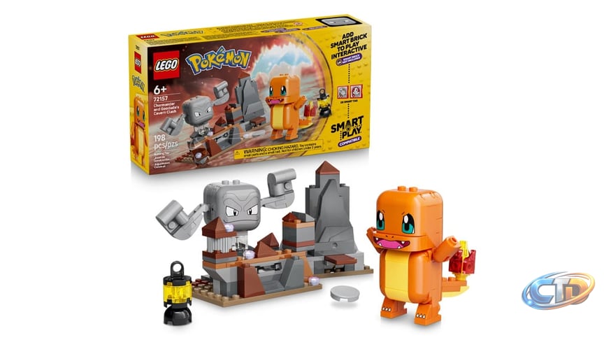 LEGO POKÉMON SMART PLAY: CHARMANDER AND GEODUDE'S CAVERN CLASH | The Toy  Insider