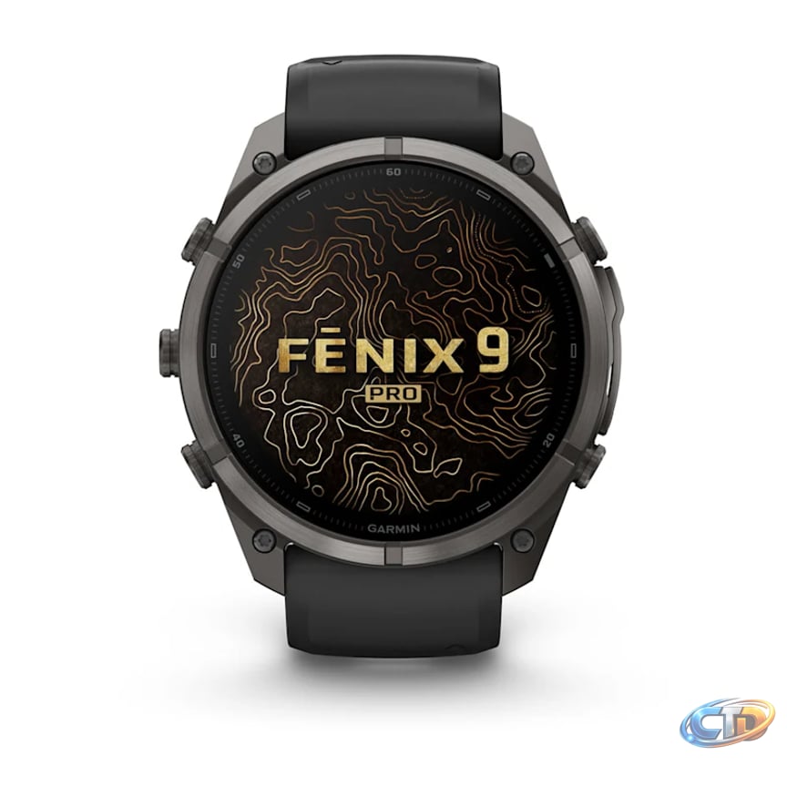 Garmin fenix 9 Pro 51mm Smartwatch - Carbon Gray DLC Titanium with Black/Pebble Gray Silicone Band