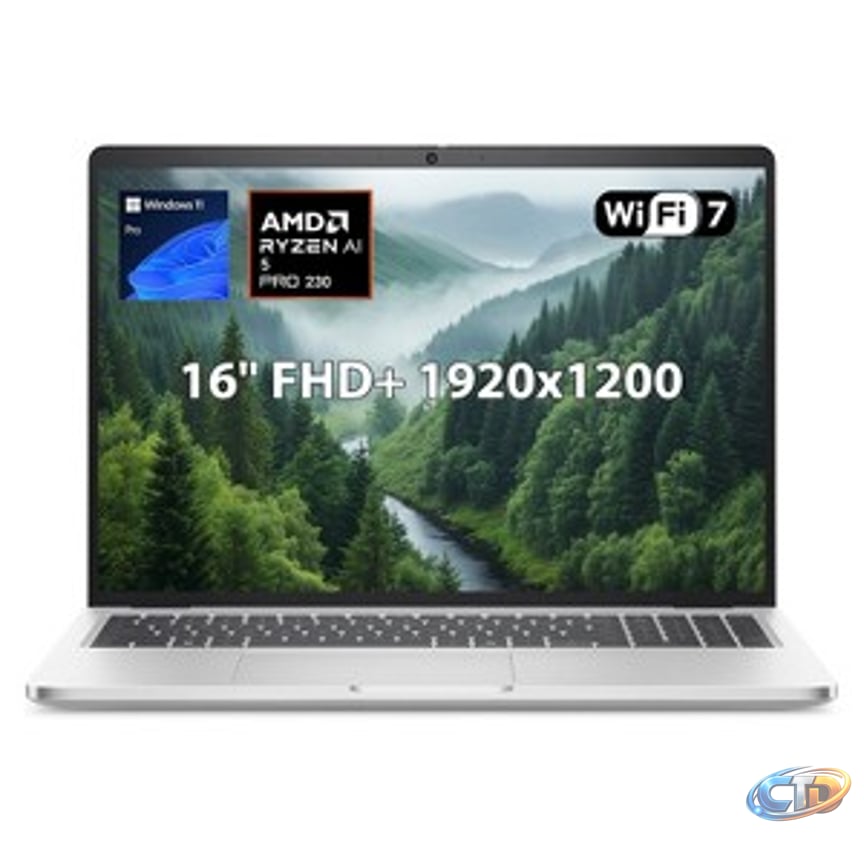DELL Pro 16 Plus Business Laptop, 16" FHD+, Ryzen 5 Pro 230, AMD Radeon  Graphics, 16GB RAM, 1TB SSD, Wi-Fi 7, Win11 Pro, Silver : Target