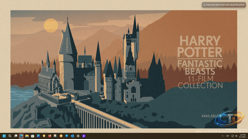 Bing Wallpaper showing Ad for Harry Potter and Fantastic beasts box set -  Thurrott.com