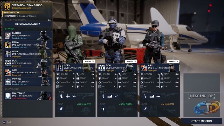 Rainbow Six Tactics Operators Feature Distinct Loadouts Designed to Avoid Overlap