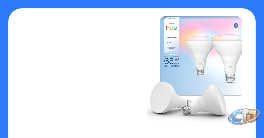 Amazon.com: PHILIPS Hue Essential Smart LED BR30 Bulb 2-Pack, White and  Color Ambiance, E26, 7.2W, 2200K-6500K, 650 Lumens, Dimmable LED Bulbs,  Works with Alexa, Google Assistant, Apple Home
