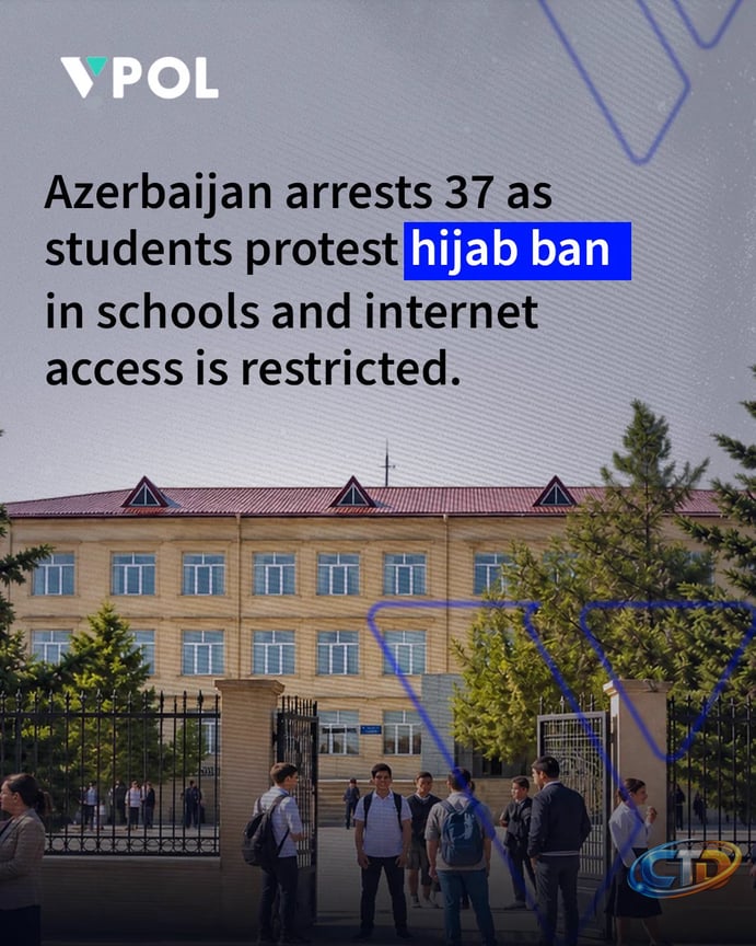VPol on X: "A wave of student protests has erupted across Azerbaijan after  girls and teachers wearing hijab were barred from attending classes under  new school uniform rules, prompting a government crackdown