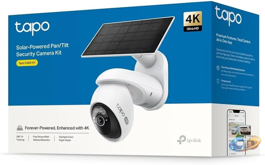 Tapo C660 KIT 4K 360° Solar Outdoor Surveillance Camera, Battery 10000 mAh,  Colour Night Vision, Dual Band WiFi, AI Detection, Light & Sound Alarm,  Local Storage via microSD H500 : Amazon.co.uk: Electronics & Photo