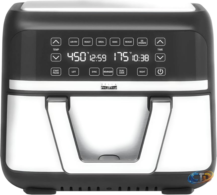 Amazon.com: Bella Pro Series - 9-qt. Digital Air Fryer with Dual Flex  Basket - Stainless Steel : Home & Kitchen