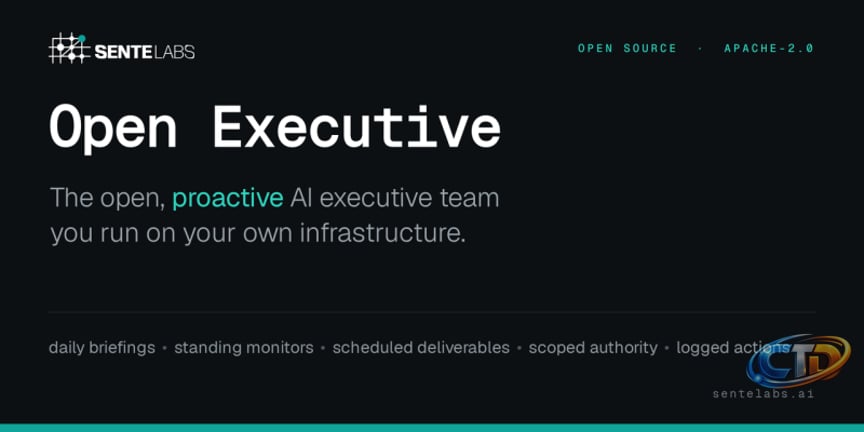 GitHub - SenteLabsAI/OpenExecutive: AI-powered virtual executive team — a  single coherent executive persona backed by 8 specialist Claude agents  (FastAPI + Next.js). | Andrew Yourtchenko