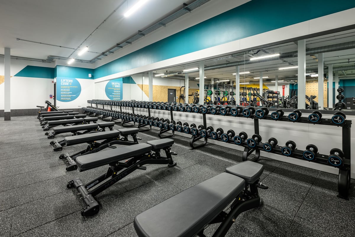 PureGym Hastings dumbbells and benches