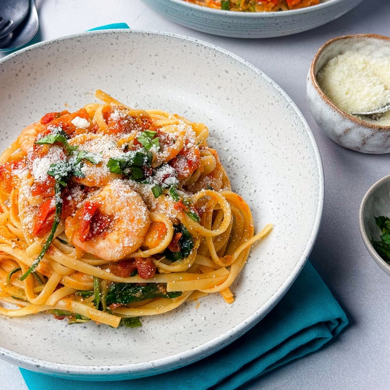 Rezept für Chili-Riesengarnelen-Linguine