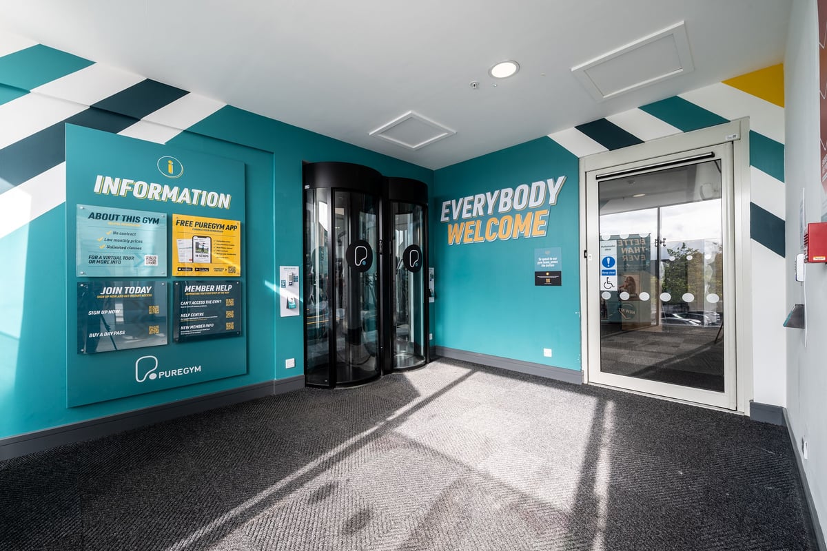 PureGym Birmingham Maypole entry pods and disabled access door