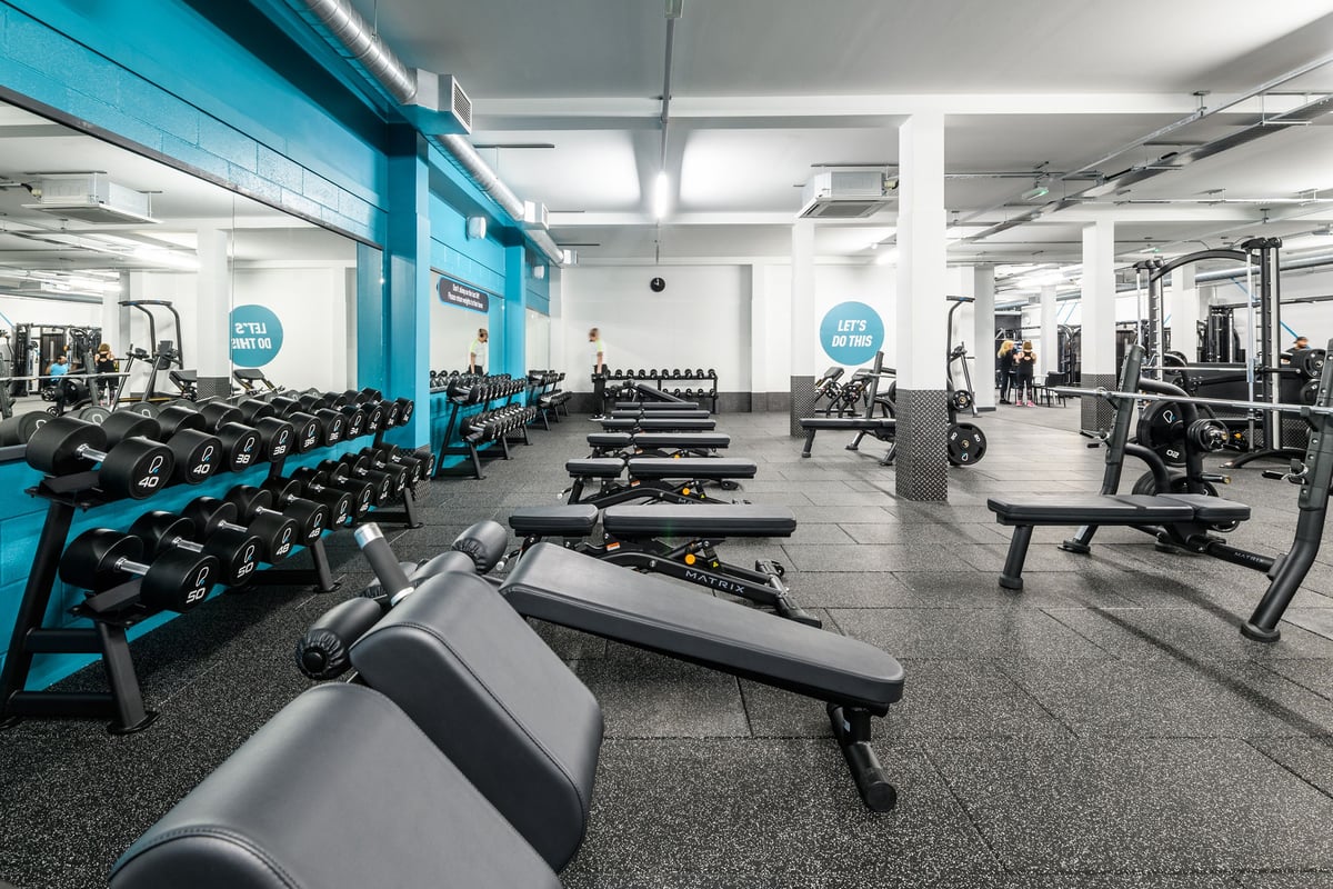 PureGym Bletchley dumbbells and benches
