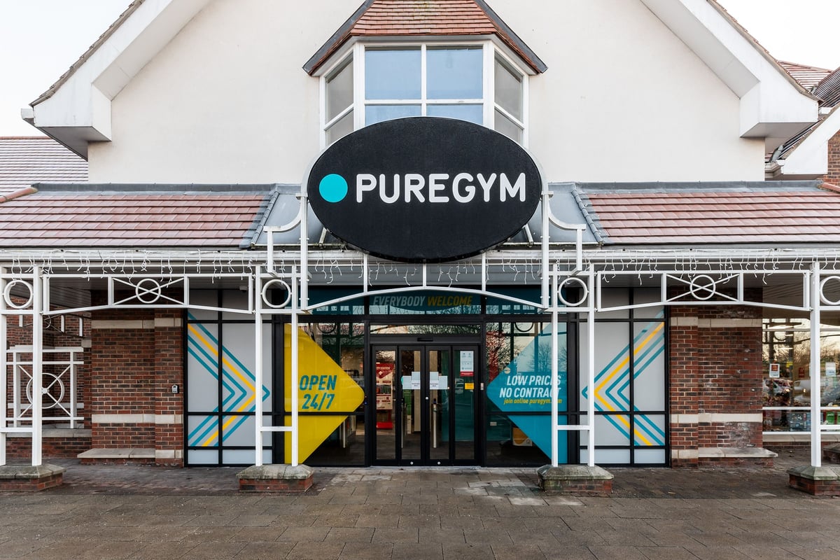 PureGym Lincoln Carlton Centre: Puregym storefront with modern branding and entrance visible.