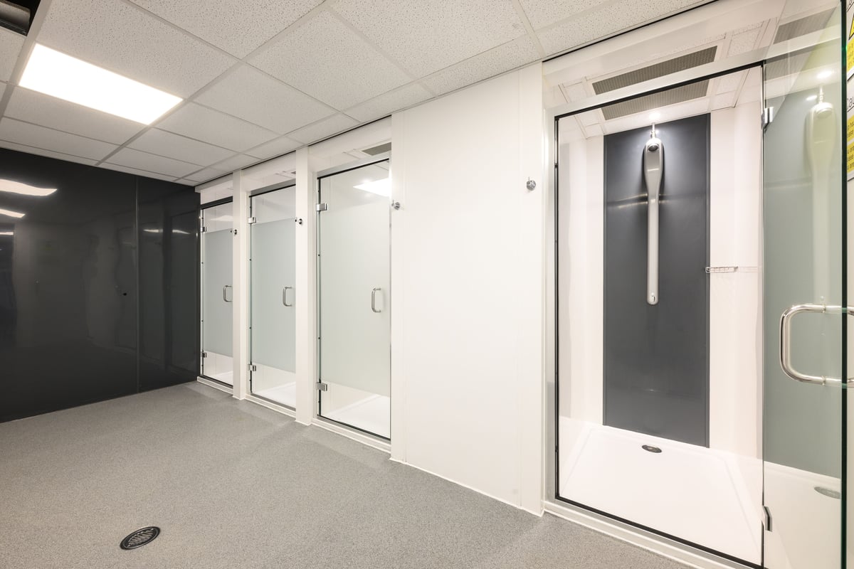 PureGym Manchester Urban Exchange shower cubicles