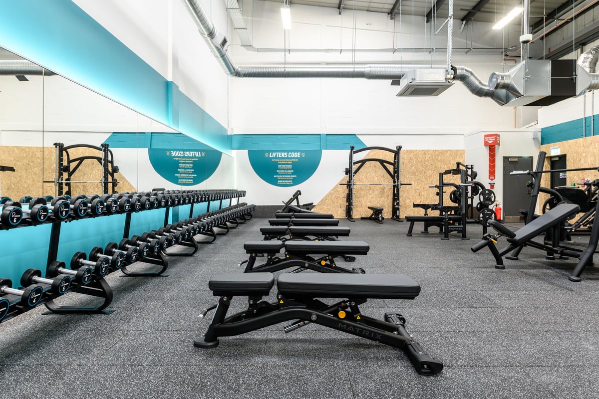 PureGym Pontypridd free weights area