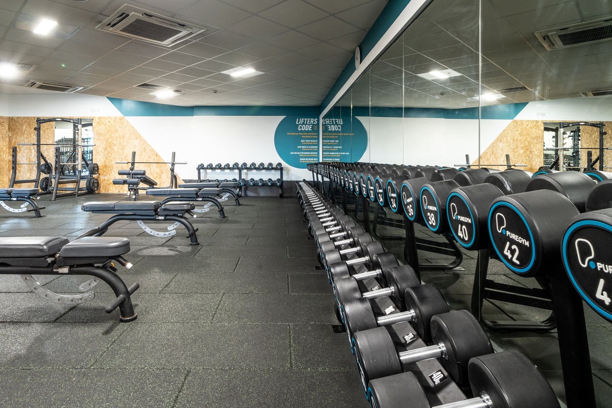 PureGym Derry Londonderry dumbbells and benches