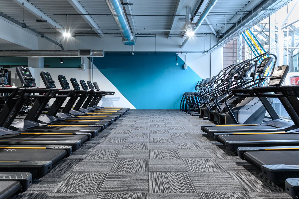 PureGym East Kilbride: rows of cardio equipment in a gym