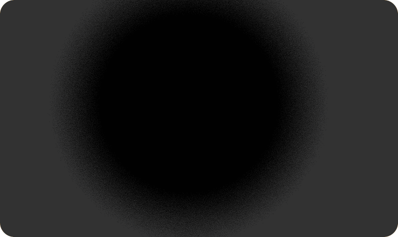 Black circle with a soft grey gradient on a dark grey background with rounded corners