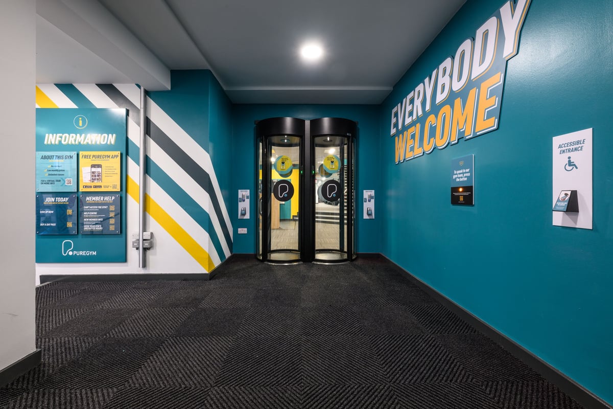 PureGym London Southgate entrance pods